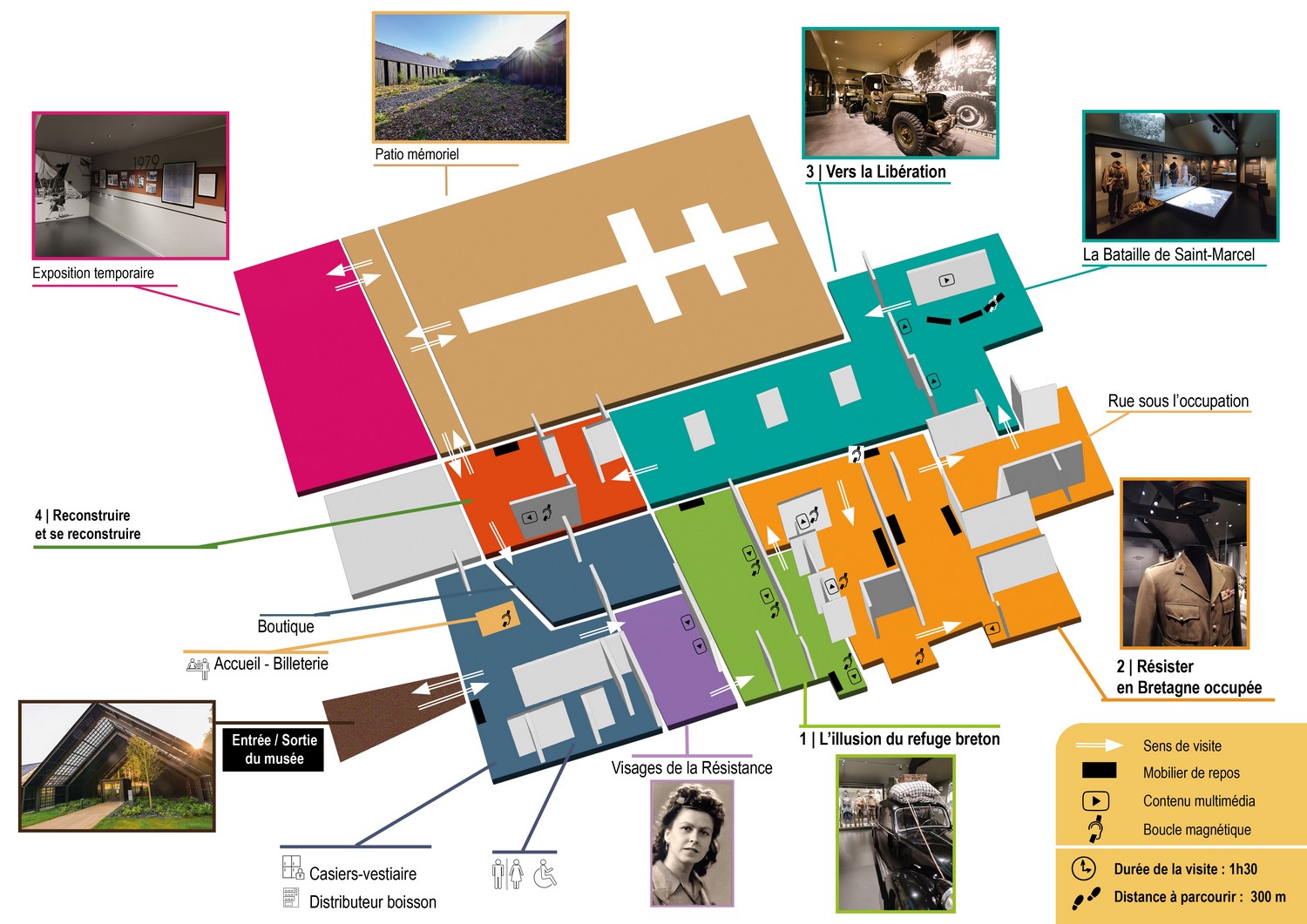 Plan intérieur du Musée de la Résistance en Bretagne